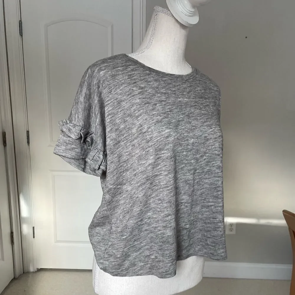 Free Generation Grey Ruffle Sleeve Top